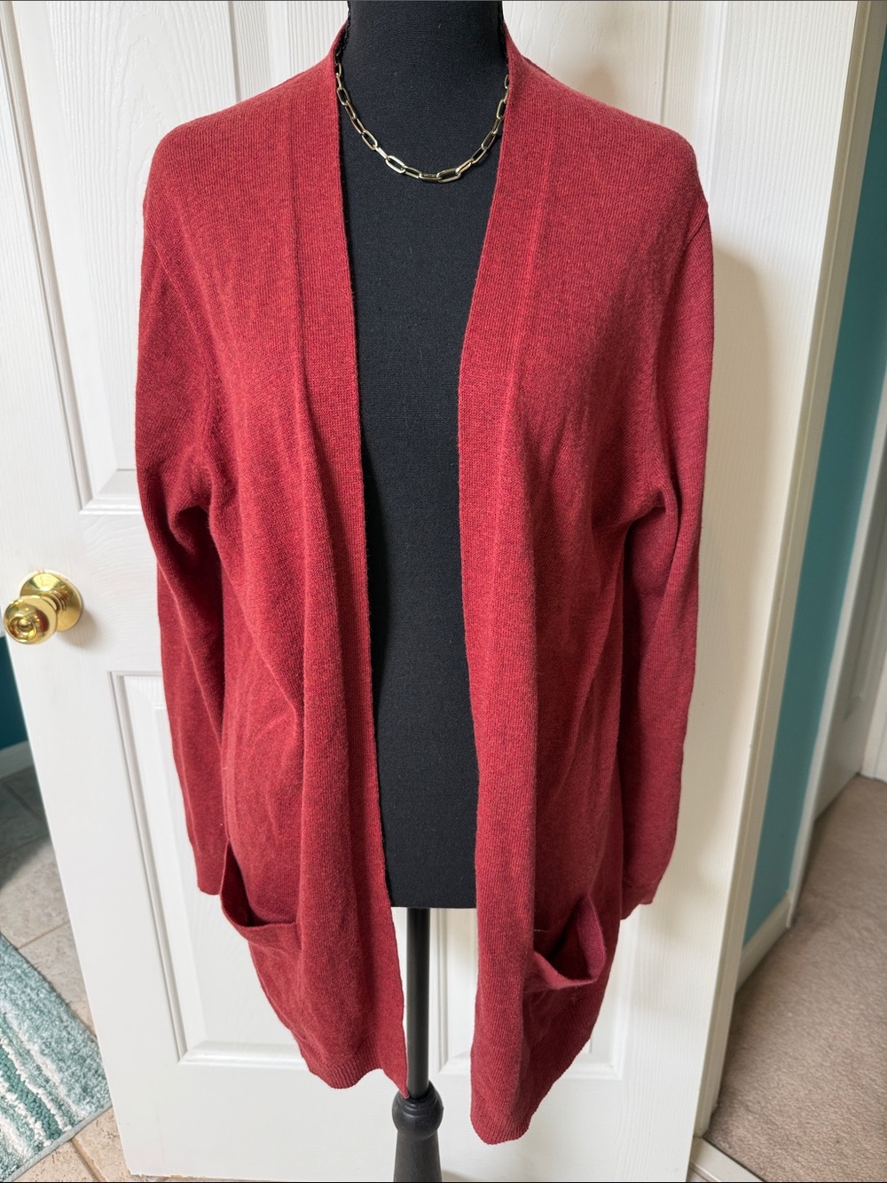 GAP Open-Front Cardigan - Rust Red Perfect For Fall
